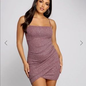 COPY - windsor “shine on rouched glitter mini dress”